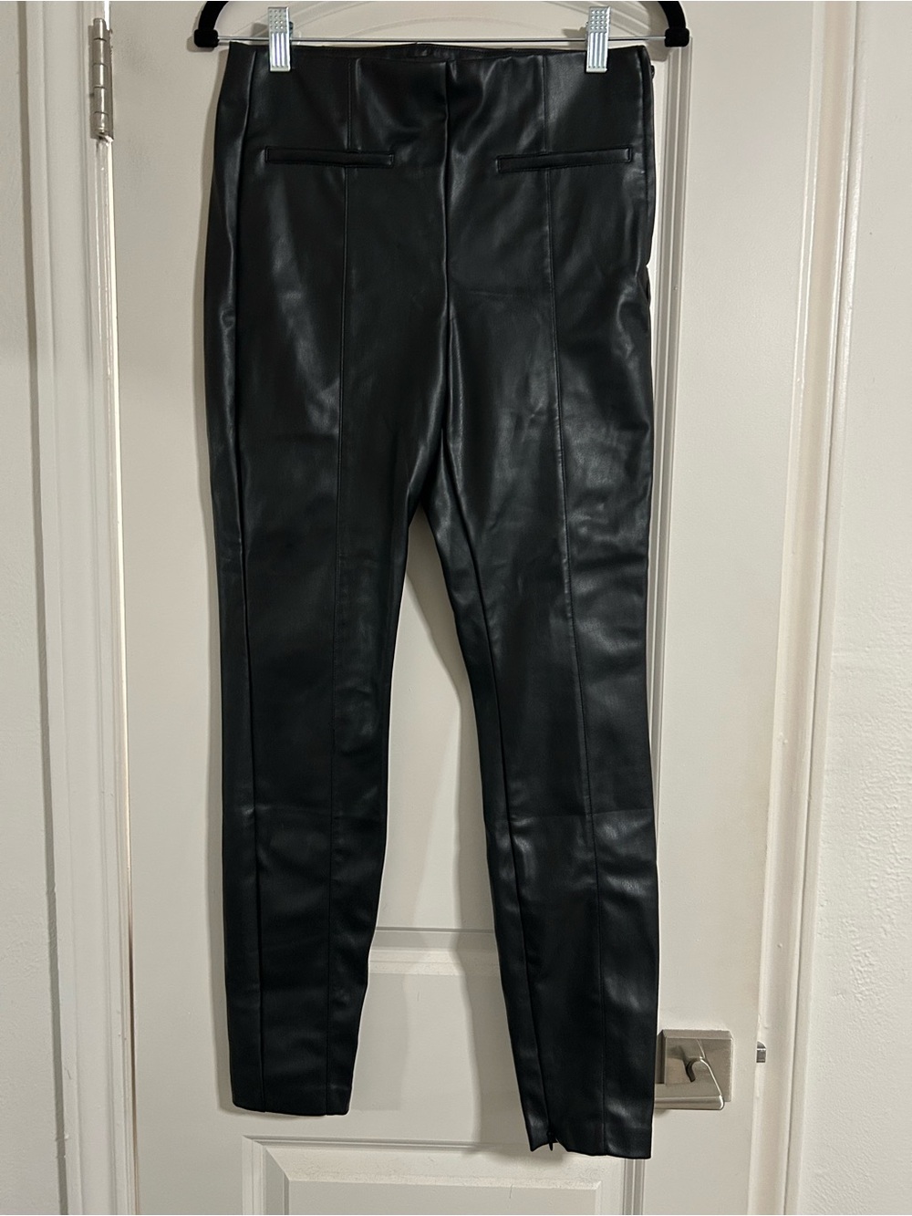 Zara Black Faux Leather Skinny Pants